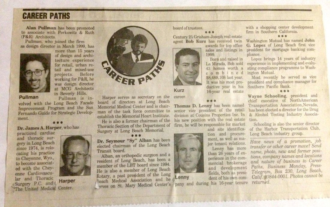 A newspaper article about career paths with pictures of men
