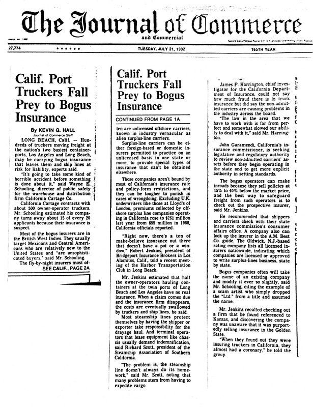 The front page of a newspaper titled the journal of commerce