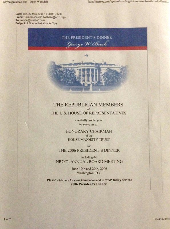 A white paper with a picture of the white house on it