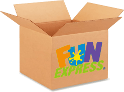 A cardboard box that says fun express on it