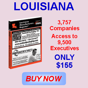 An advertisement for louisiana access to 9,000 executives