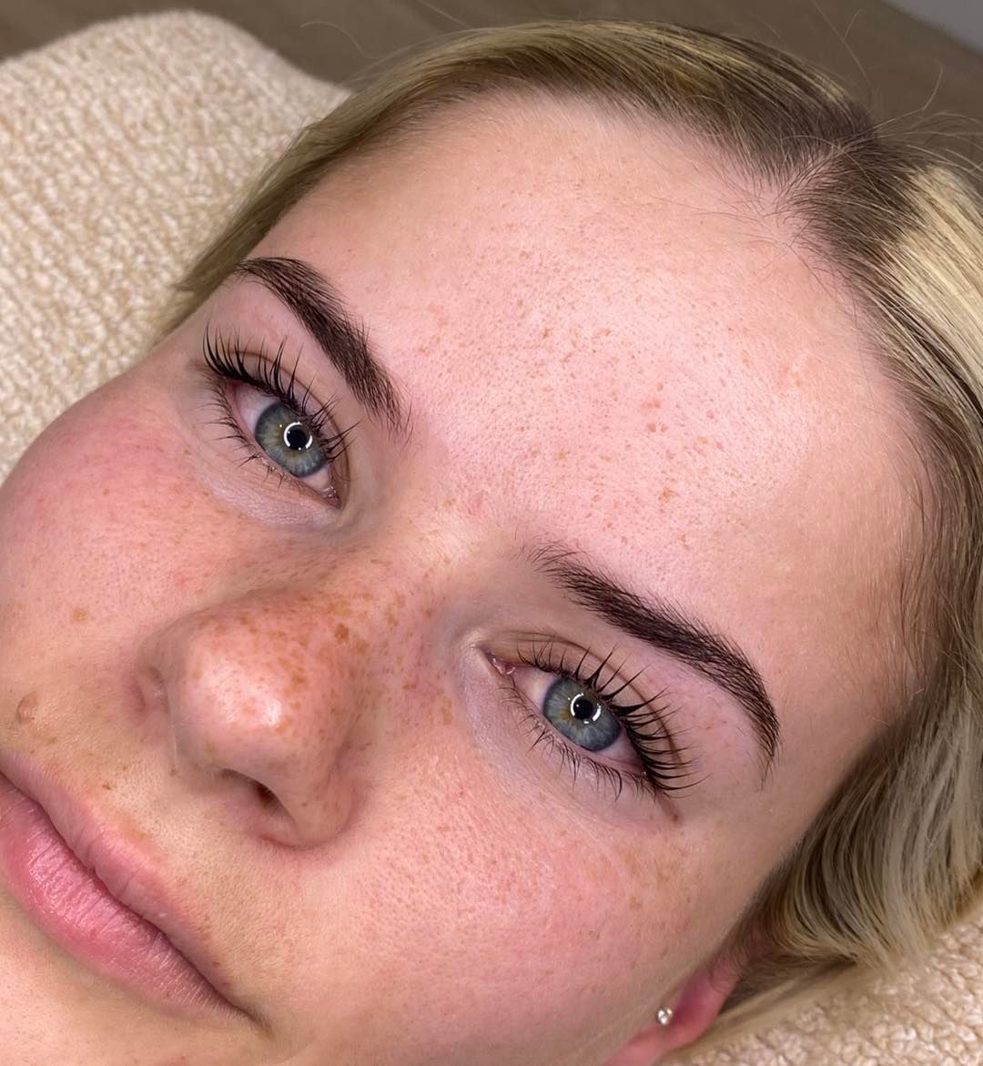 Woman with Freckled Skin with Blue Eyes — Aspire Beauty & Nails in Wagga Wagga, NSW