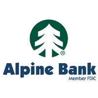 El logotipo del banco alpino es un círculo verde con un árbol en el centro.