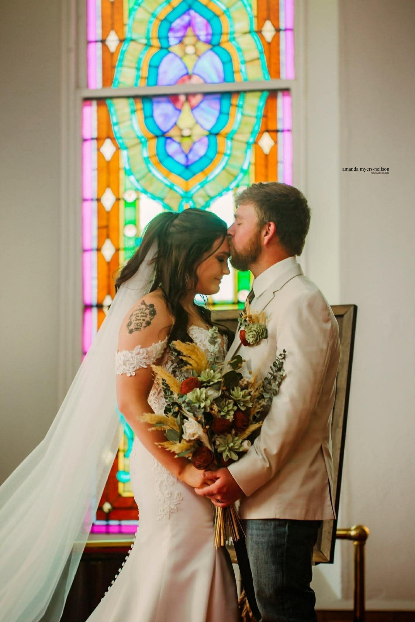 wooden bridal bouquet