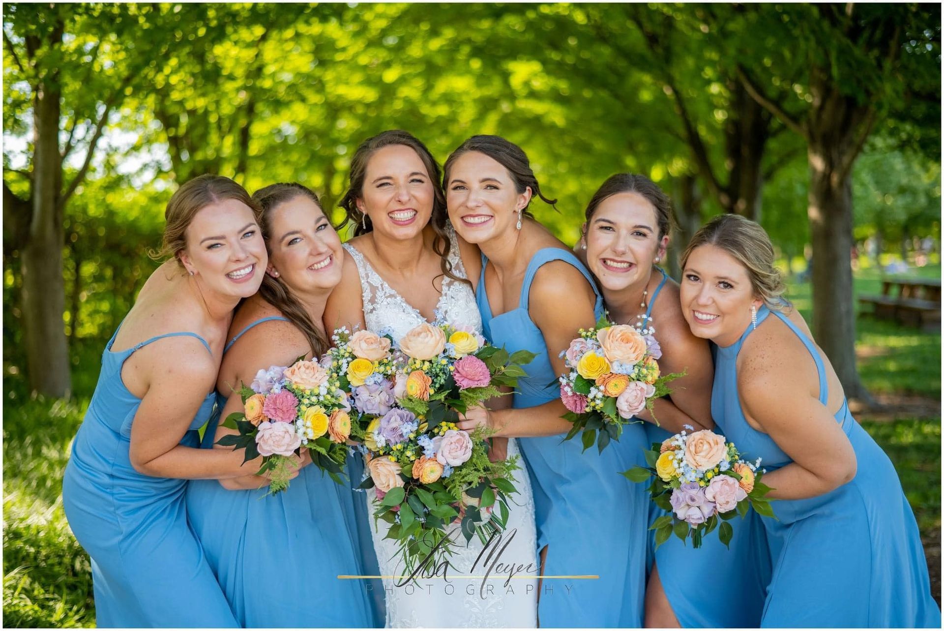 pastel wooden wedding flowers