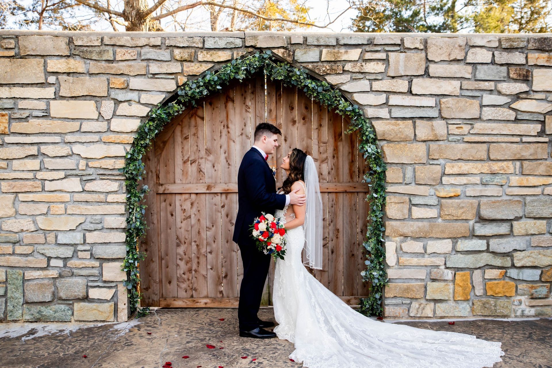 wooden wedding flowers