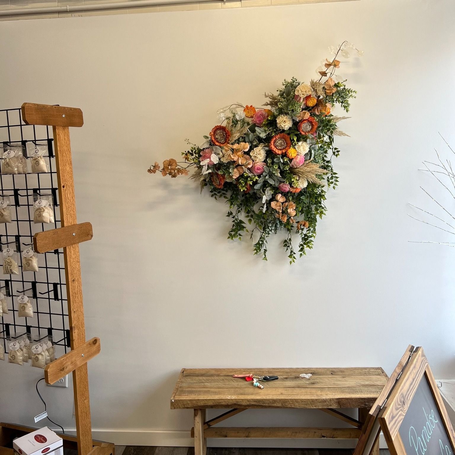 wooden flower arrangement