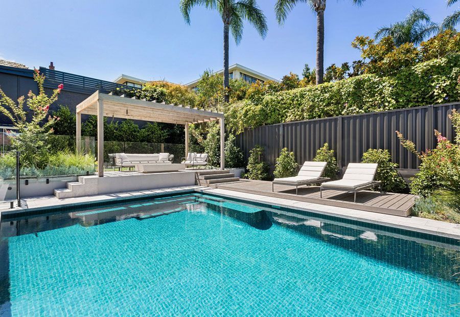 Landscape design with pool in Caulfield