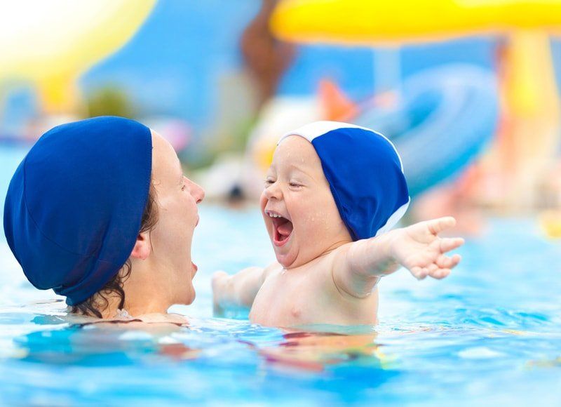 Having fun in the water at home as a family during Covid-19