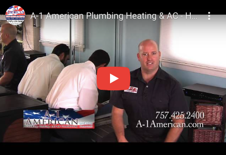 a video of a man talking about plumbing heating and ac