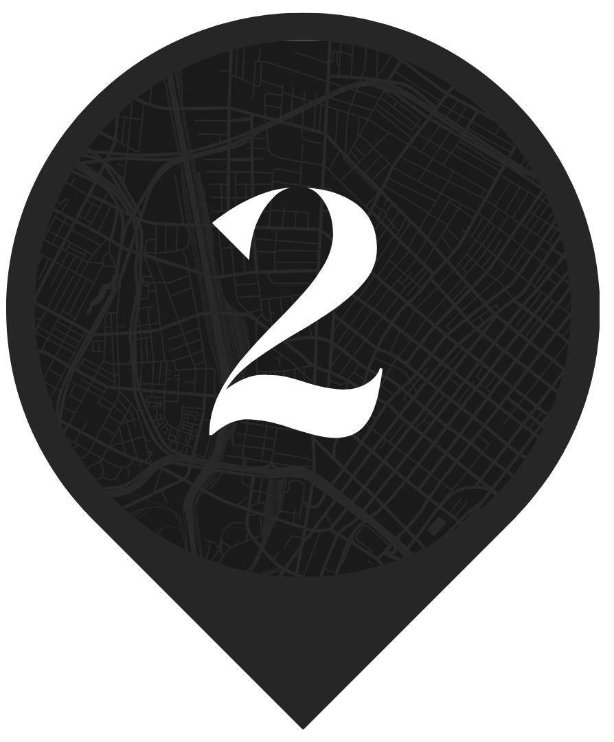 A map pin with the number 2 on it