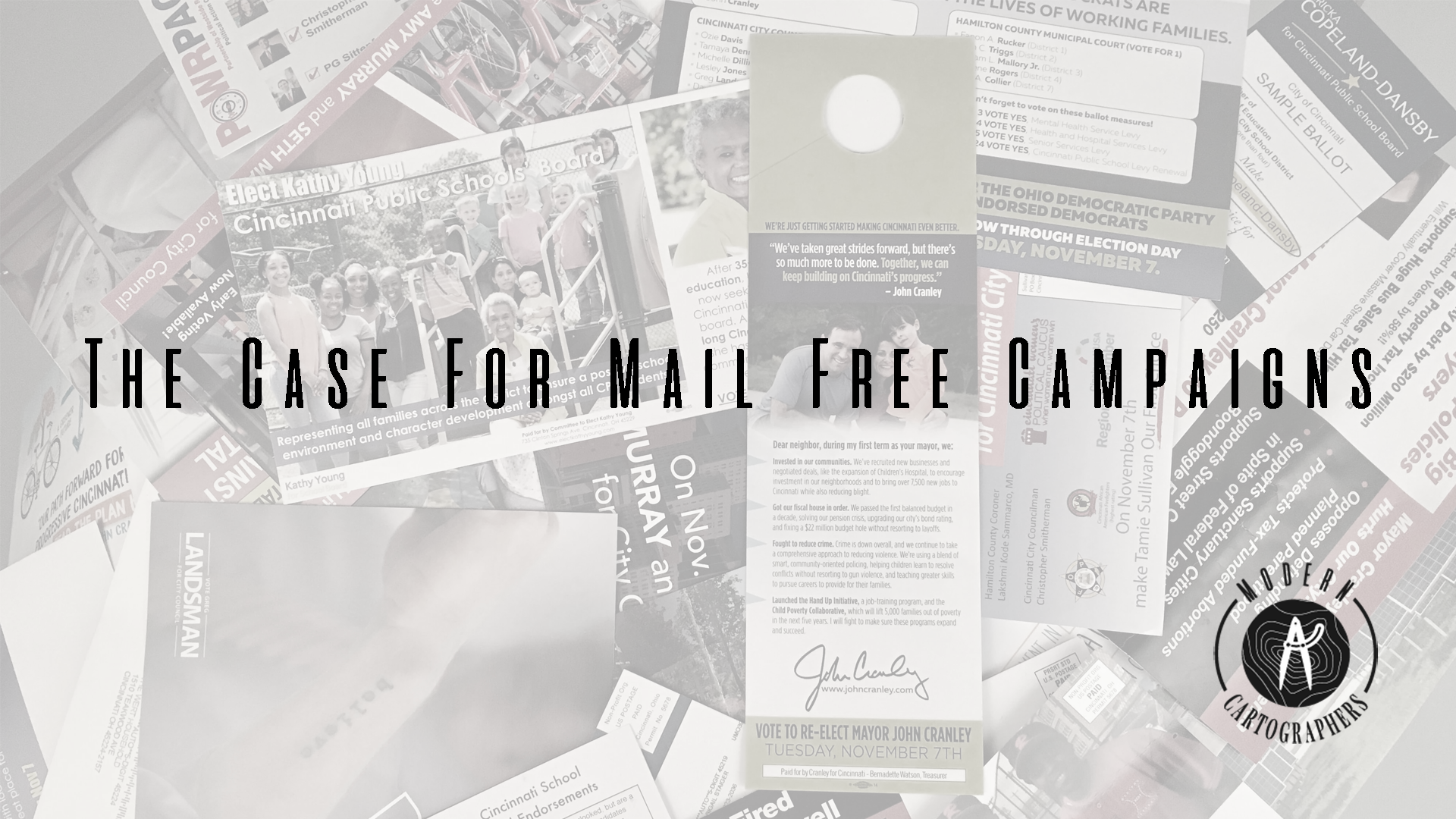 The case for mail free campaigns is written on a poster