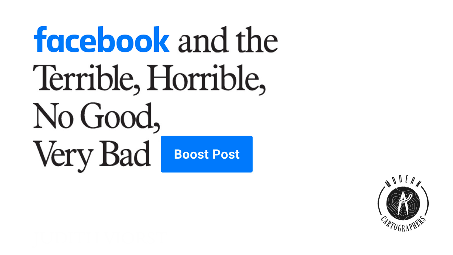 A facebook ad that says facebook and the terrible , horrible , no good , very bad
