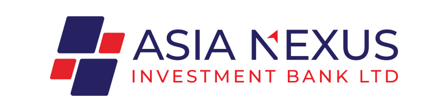 Logo for Asia Nexus Investment Bank Ltd. Features a blue and red geometric design and text.
