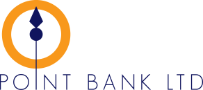 Logo: Orange circle with a blue compass-like symbol and the words