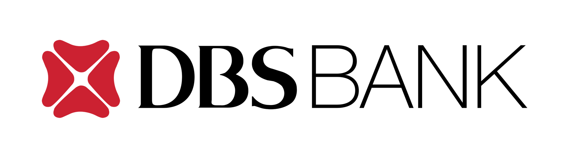 DBS Bank logo: Red shape with