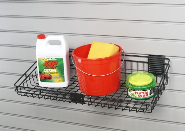 12x24 Basket with  a car cleaning  kit on a Slatwall Organizer Accessory Option