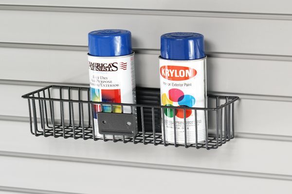 3x12 Basket with paint spray on  Slatwall Organizer Accessory Option