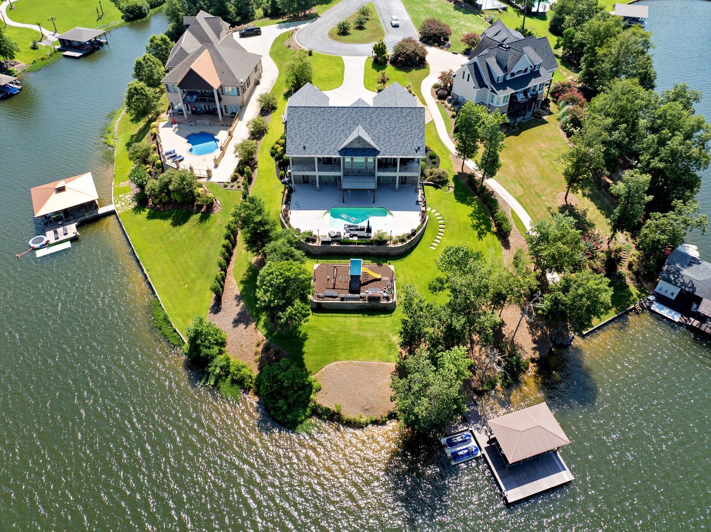a home in Macon whose lawn has been treated, resulting in thicker, healthier grass