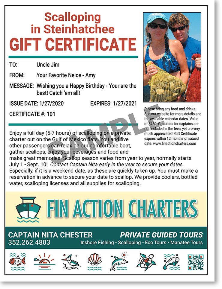 Scalloping Gift Certificate Sample