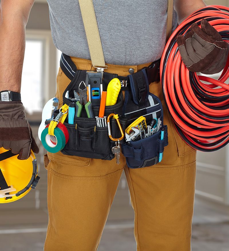 Electrician Holding Equipment