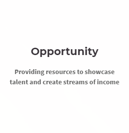 The word opportunity is on a white background