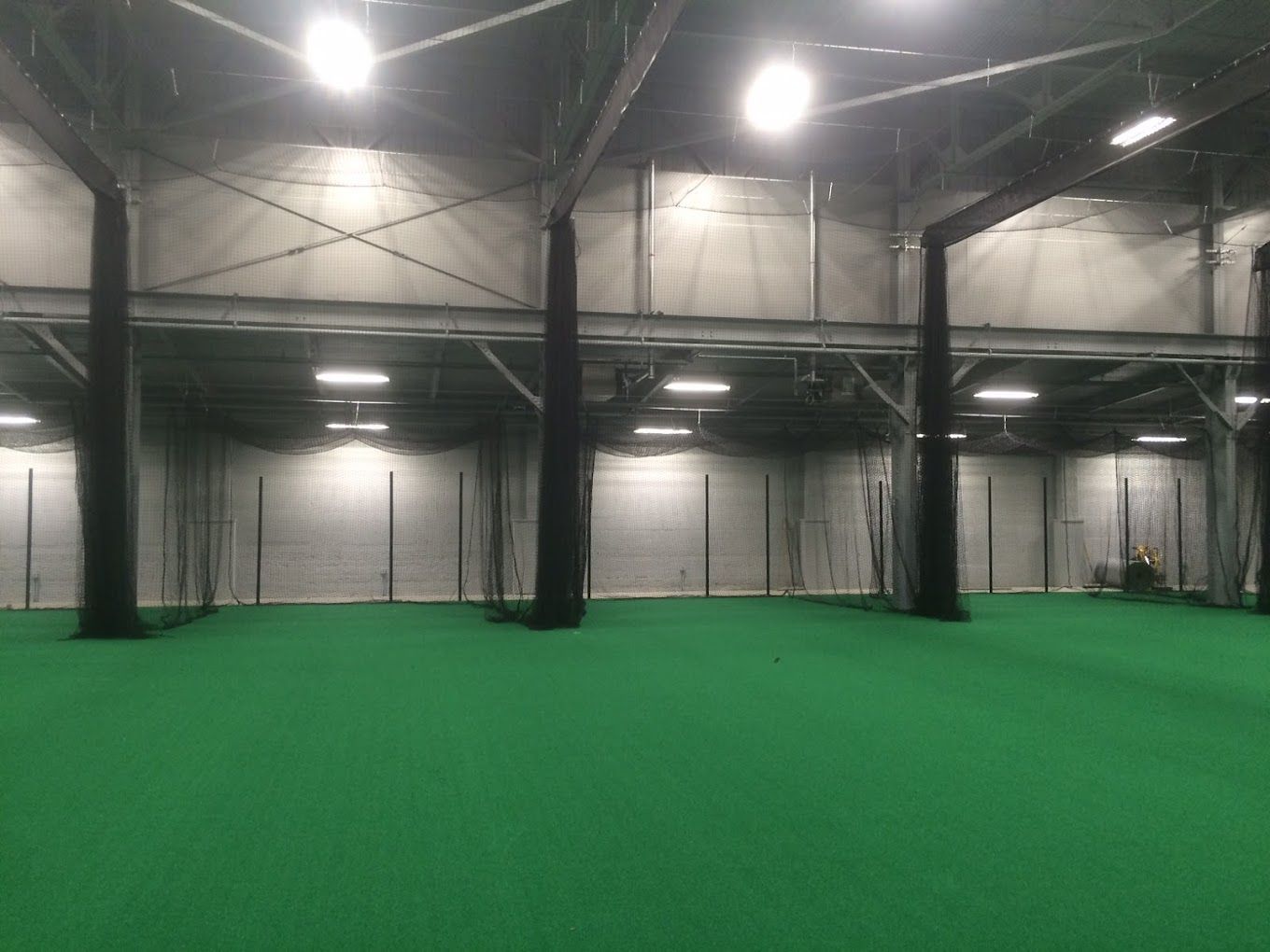 Photo of an indoor batting cage in Western Massachusetts