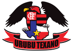 A logo for urubu texano with an eagle and texas flag