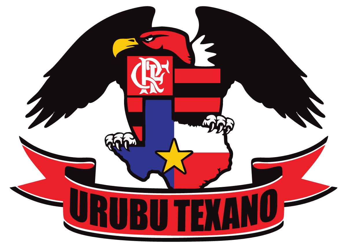 A logo for urubu texano with an eagle and texas flag