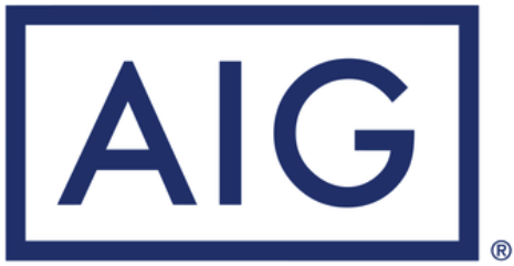 The aig logo is blue and white in a square