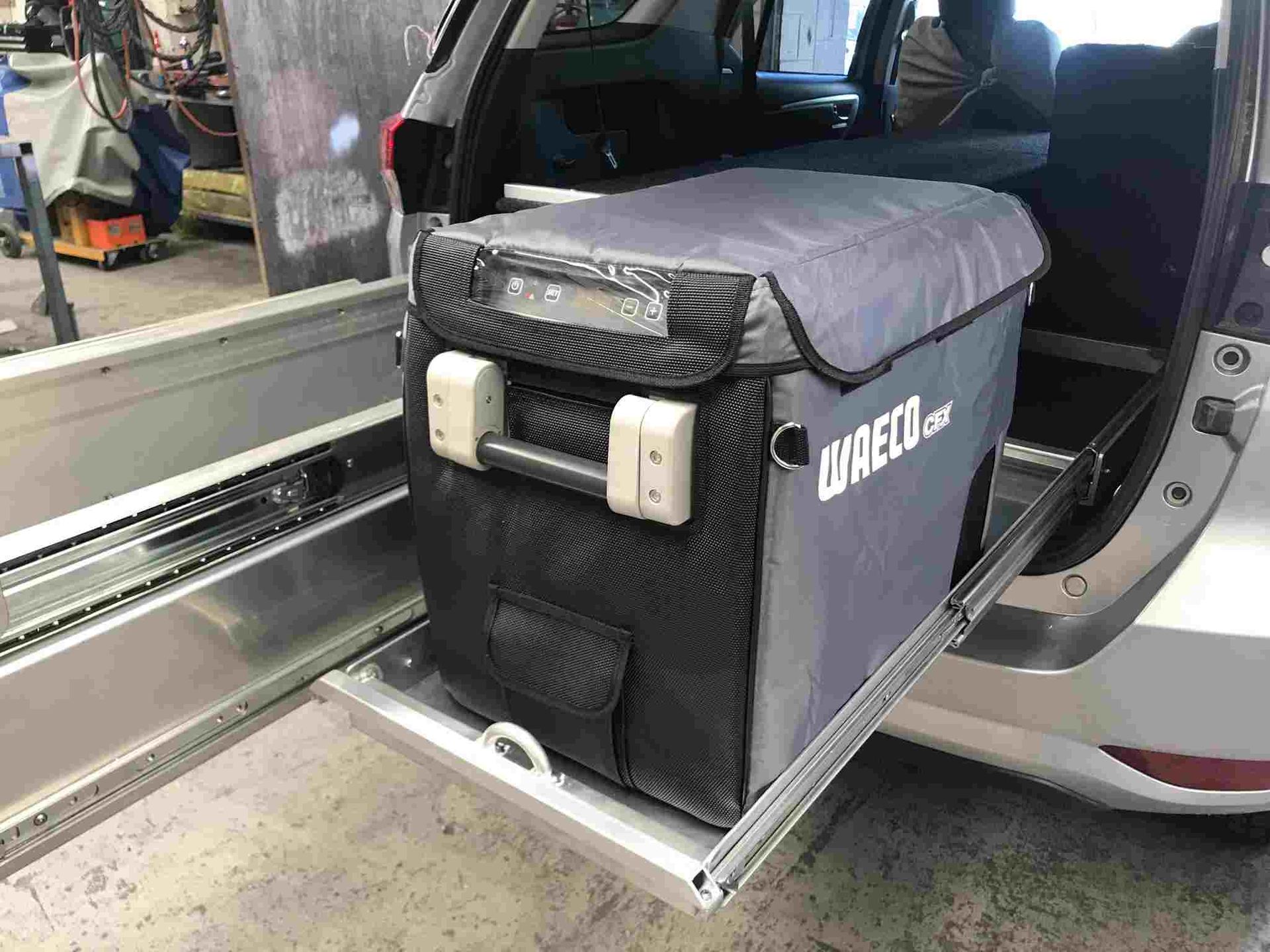 A Cooler is Sitting in the Back of a Car — Boyd's Fabrications In Portsmith, QLD
