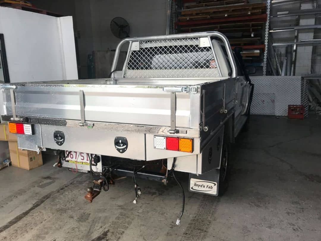 A Silver Truck is Parked in a Garage — Boyd's Fabrications In Smithfield, QLD
