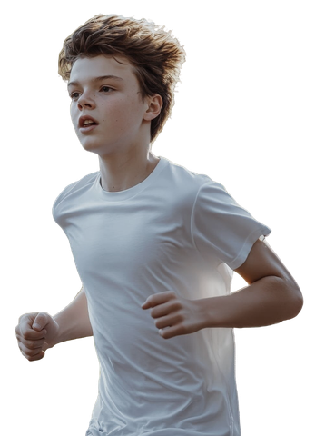 A young man running or jogging