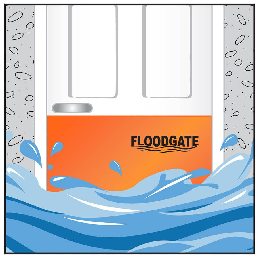 Rendering of the Flood Gate by Quickdams flood panel