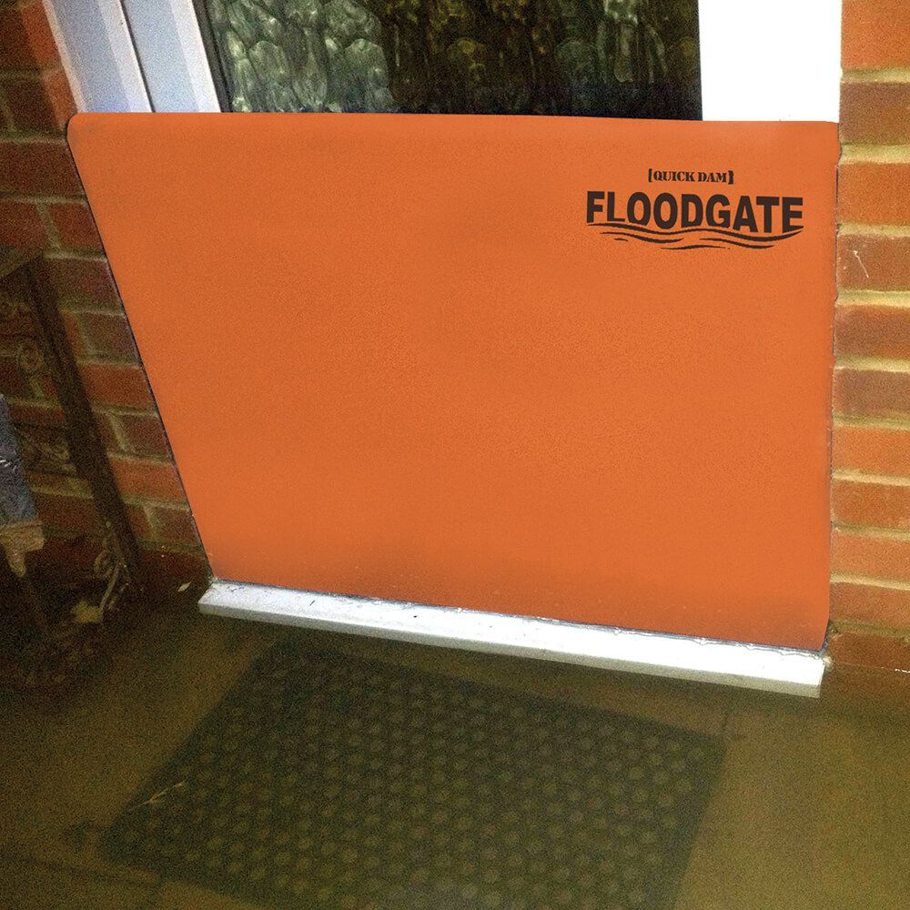 Flood Panel System to protect a door from flooding by Quickdams