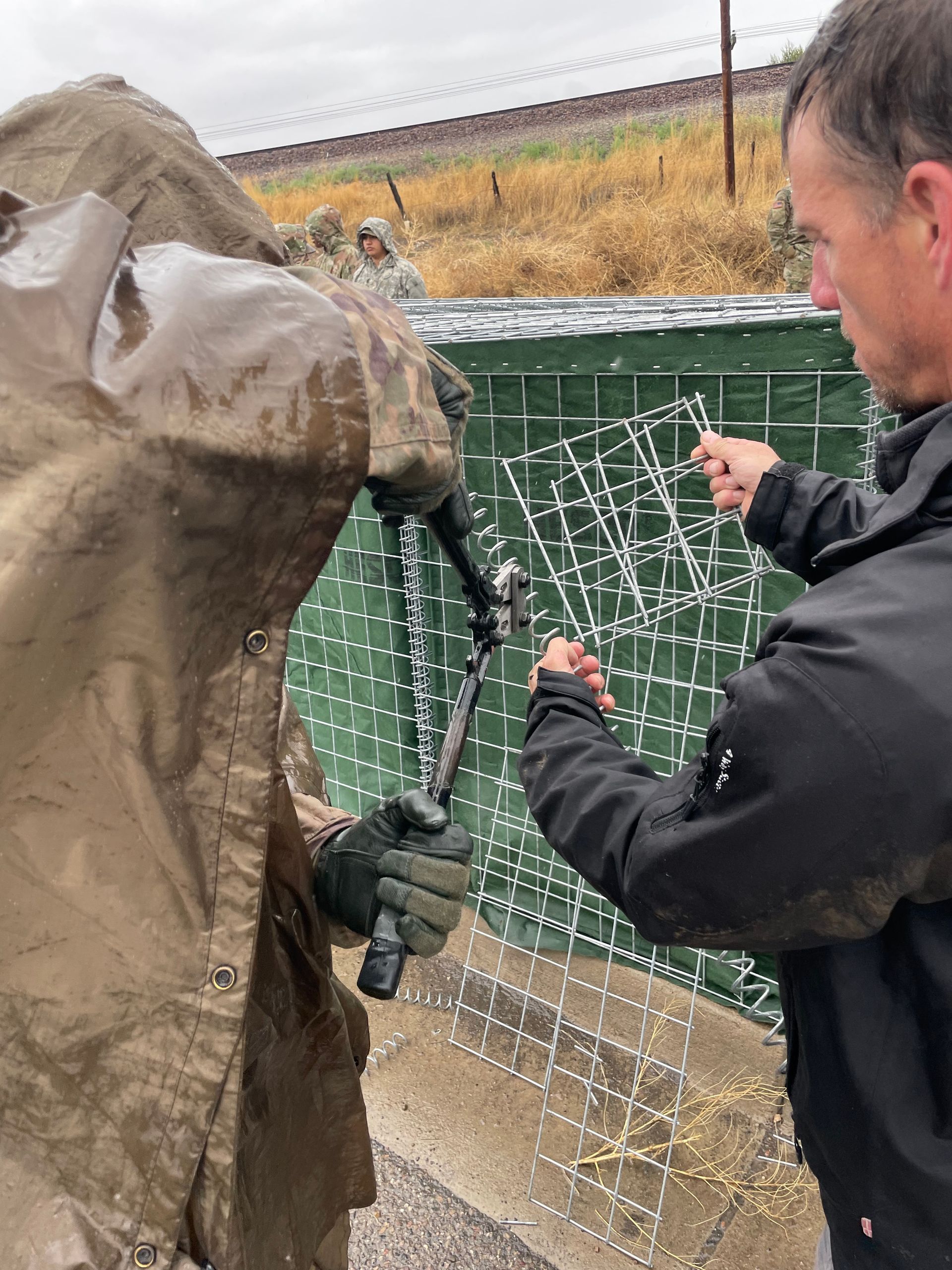 New Mexico National Guard Deploys modified HESCO Flood Barriers for flood protection.