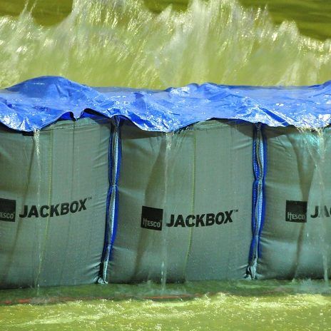 Tested flood barrier by the USACE for flood defense operations