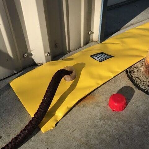 Water Filled Flood Barrier To Protect a Door From Flooding