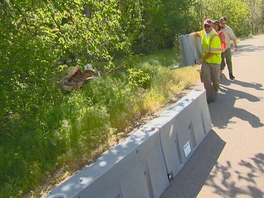 Muscle Wall Flood Barriers being deployed in Boise, Idaho along the Boise River.