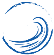 A Blue Wave in A Circle on A White Background A Blue Wave in A Circle on A White Background