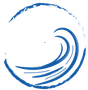 A Blue Wave in A Circle on A White Background A Blue Wave in A Circle on A White Background
