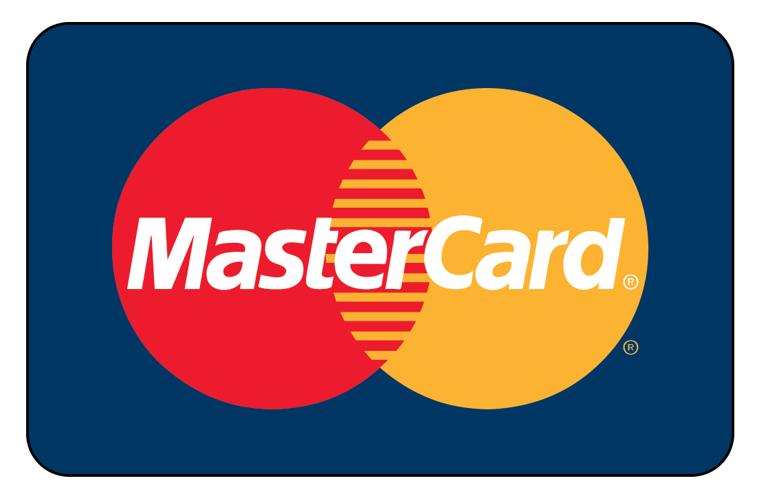 Mastercard logo: overlapping red and yellow circles with the word