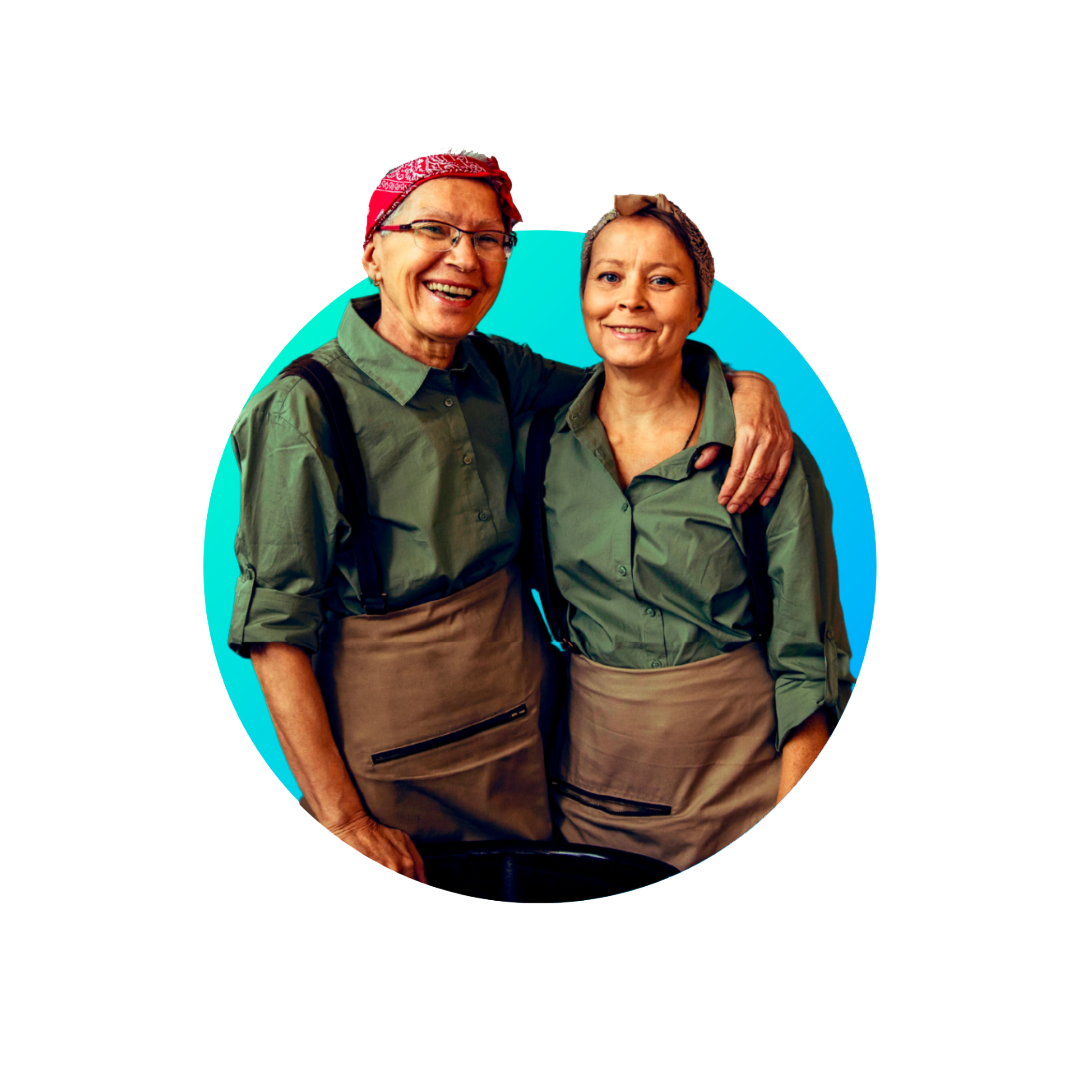 Happy hospitality staff