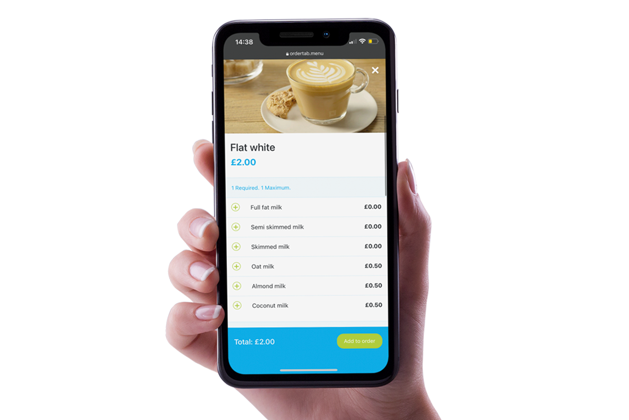 Mobile ordering a coffee for click & collect