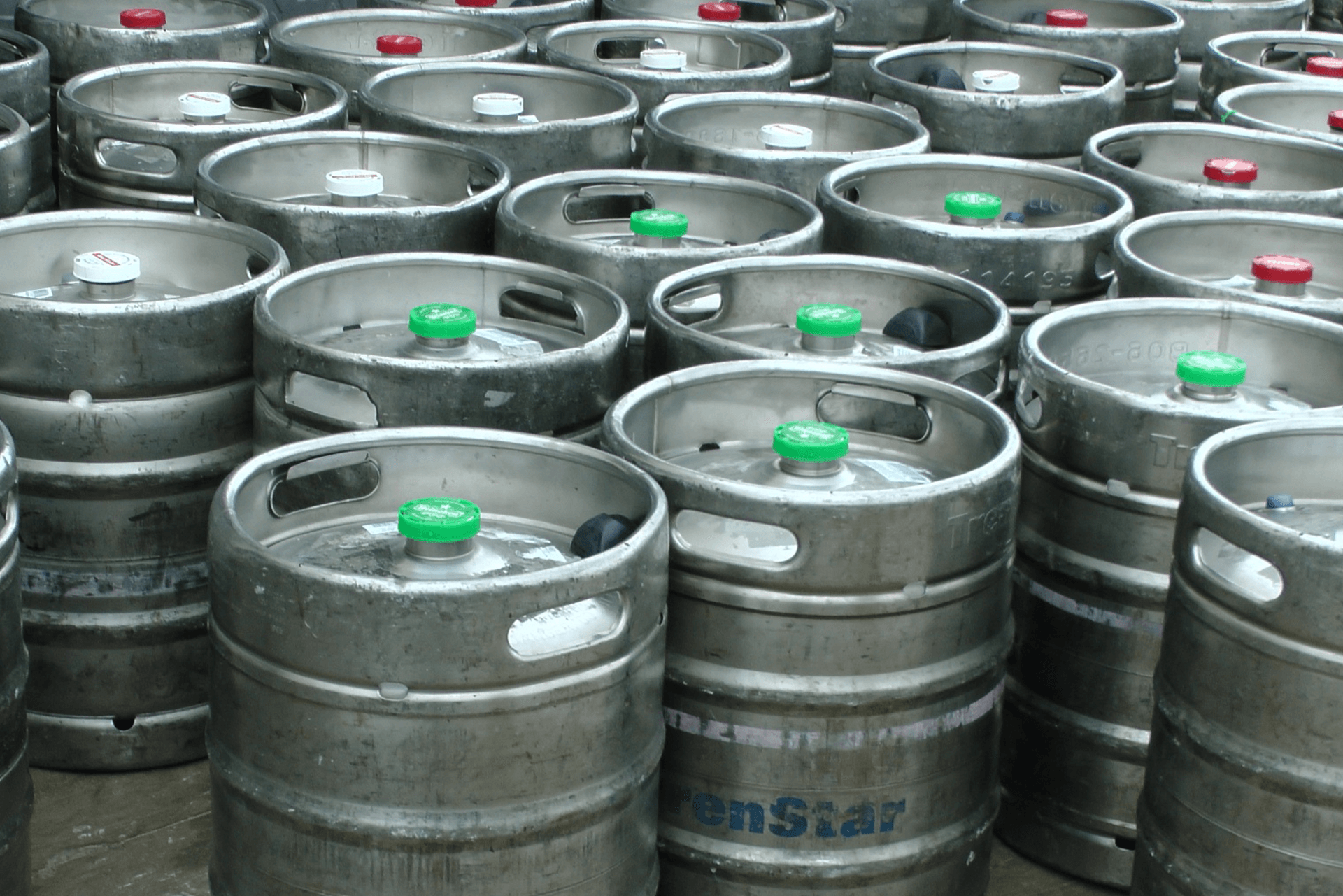 Beer kegs stock