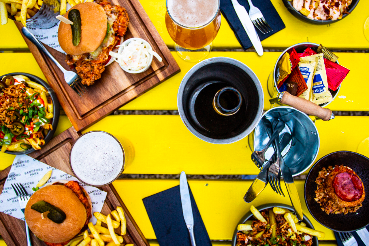 Sandford Park Alehouse, food from above