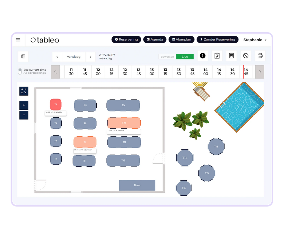 The left side shows a computer screen with fields to enter product prices. The left side shows a testimonial. It reads: “We also use the back office functions for stock management, and to calculate GP. With food prices changing so frequently at the moment, it’s so useful to be able to enter your cost price, and use the GP calculator to see what the menu price needs to be.” Gill Hacioglu, Room 305
