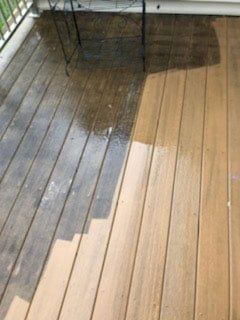 before and after deck wood power washing