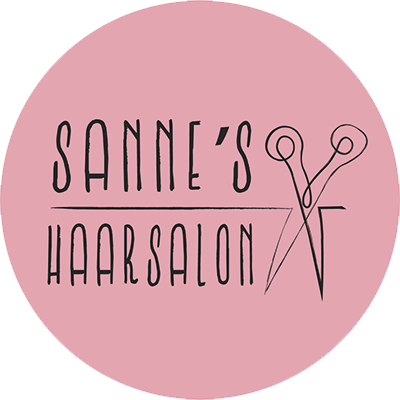 Logo van Sanne’s Haarsalon, een kapsalon in Vlaardingen, met een schaar als afbeelding