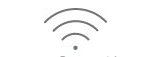 A black and white drawing of a wifi symbol on a white background.